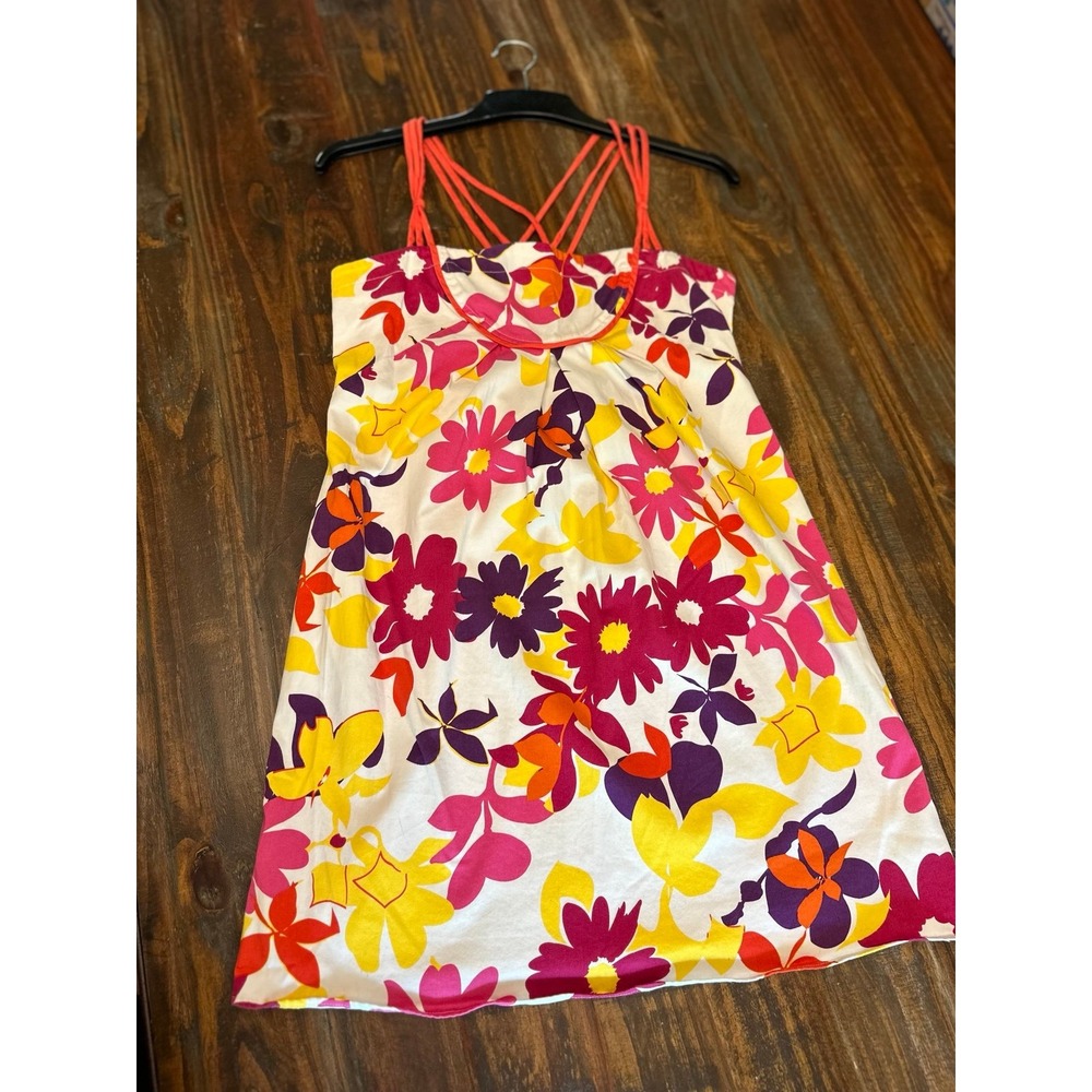 Alyn Paige Floral Mini Dress Retro‎ Strappy Summer Colorful Woman's 9-10